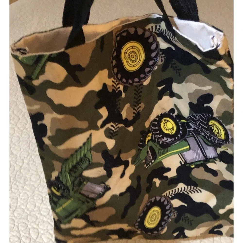Tractor Handmade Lined  Bag Tote Tablet Book Toy Farm Bag Birthday Baby Gift‎